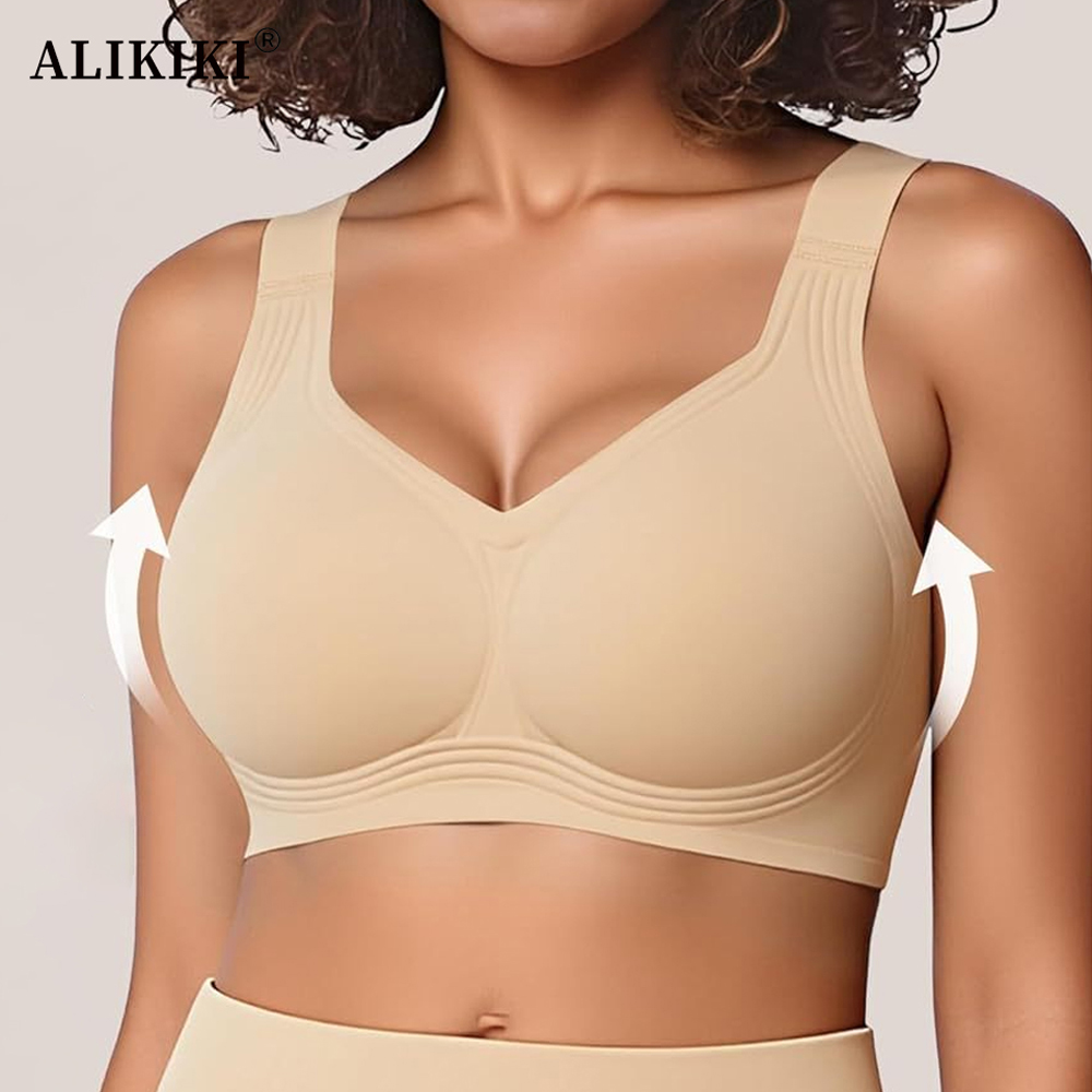 T Shirt Bra Seamless - Nahtloser Push-Up Jelly-BH, kabellos, volle Abdeckung,