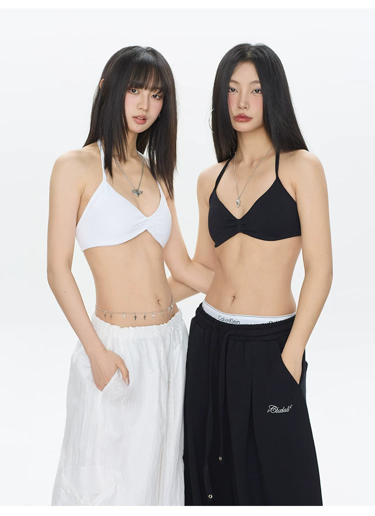 T Shirt Bra Seamless - Sexy Bikini-Stil Nahtloser Sport-BH, Neckholder-Design, Dünne