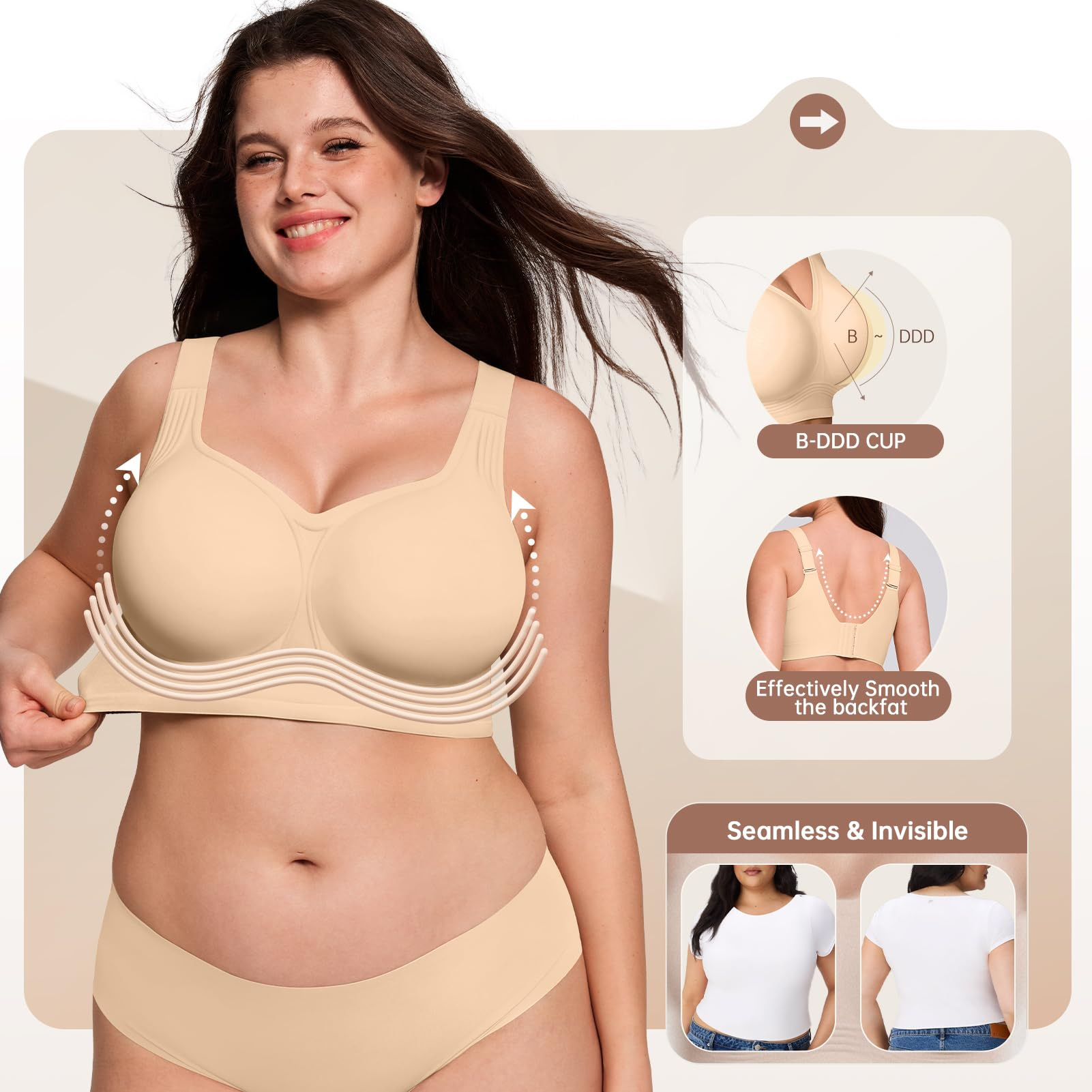Übergrößen-BH ohne Bügel für D – Underwire Bra Padded Bewertung und Preis